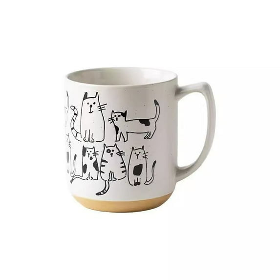 Cat Cartoon Vector Coffee Mug, 17oz Large Capacity