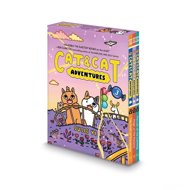 Cat & Cat Adventures Cat & Cat Adventures #4-6: A Graphic Novel 3-Book Box Set: The Staff of Knowledge, Magic at the Mansion, the Lair of the, (Paperback)
