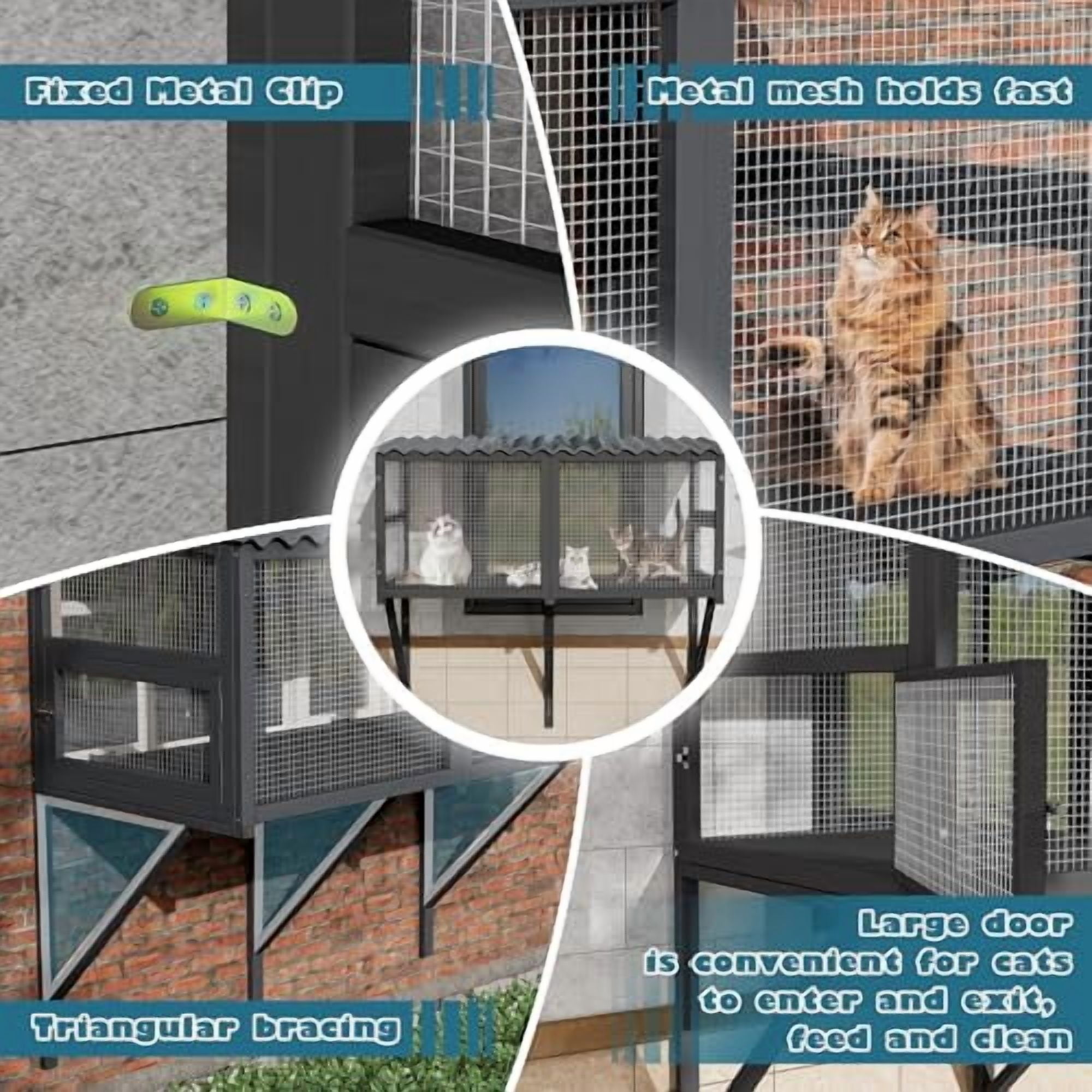 Cat Catio, Cat Window Box for Multiple Indoor Cats, Catio Pet Perch ...