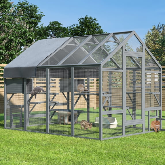 TIMHAKA, Outdoor Cat Enclosure, 97 inches, Weatherproof, Large ...