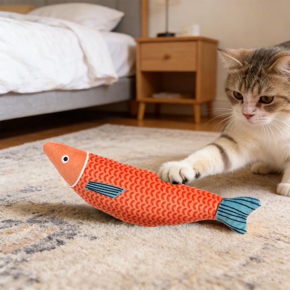 Cat Catnip Toys, Catnip Fish Toy for Cats, Cat Kicker Toys, Interactive Plush Soft Cat Toys for Indoor Cats and Kittens