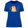 thumbnail image 1 of Cat Caught A Mouse T-Shirt Women -Image by Shutterstock, Female Medium, 1 of 2