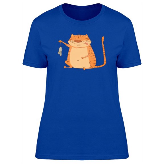 Cat Caught A Mouse T-Shirt Women -Image by Shutterstock, Female x-Large