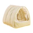 thumbnail image 1 of Cat Cave Bed Light Green Plush Lined Single for Indoor Cats Small Dogs Winter Use, 1 of 6