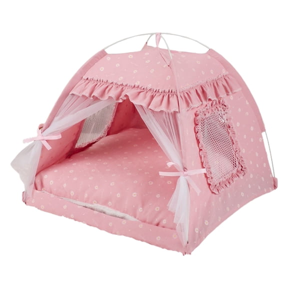 Cat Cave Bed Tent House for Indoor Small to Large Cats Easy to Assemble Summer Bed Two-Sided Removable Cushion Pad