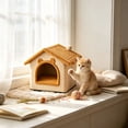 thumbnail image 1 of Cat Cave Bed for Indoor Cats and Small Dogs, Extra Large Enclosed Pet House with Removable Washable Cushion, Warm Thickened Shelter, 1 of 6