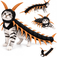 thumbnail image 1 of Cat Centipedes Costume Halloween Decoration, Cat Halloween Costumes, Adjustable Funny Padded Body Cat Costumes Halloween Decor for Pet,Gold, 1 of 8