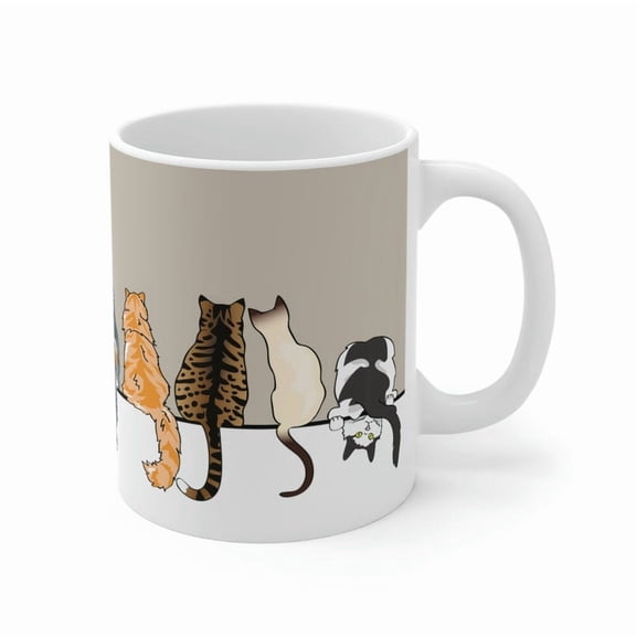 Cat Ceramic Coffee Mug Cute Kitten Coffee Tea Cup with Handle for Crazy Lady Gifts, Coffee Tea Cup, Gift for Mother Friends Lovers