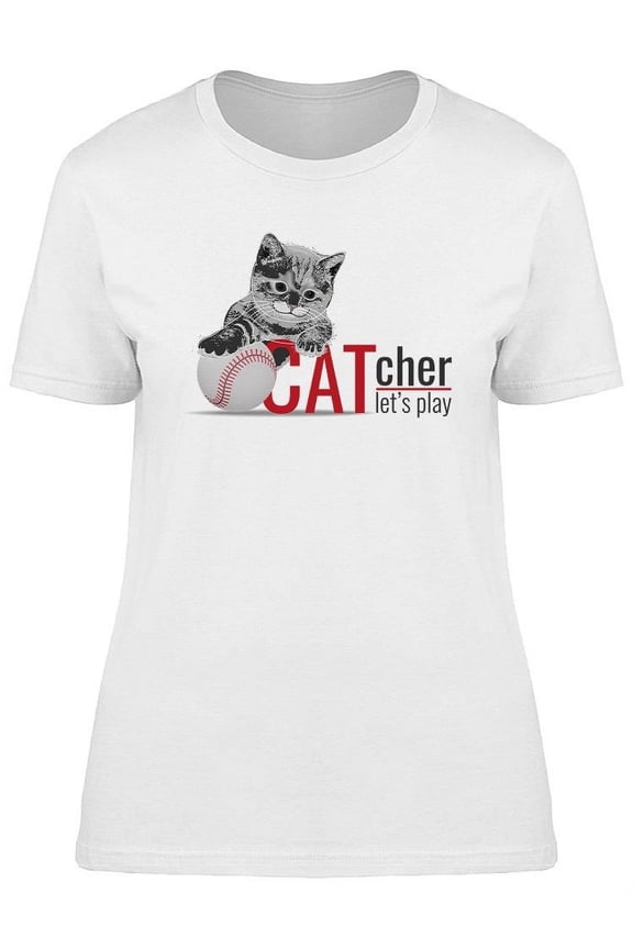 Cat Cher Funny Design T-Shirt Women -Image by Shutterstock, Female Medium