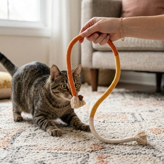 Cat Chew Rope Toys, Teething Toys for Indoor Cat – Cat String Toy Soft Cotton Play Ropes with Gall Fruits for Kittens and Cats, Cotton Rope Scratch Catnip Interactive Cat Toys(27.5")