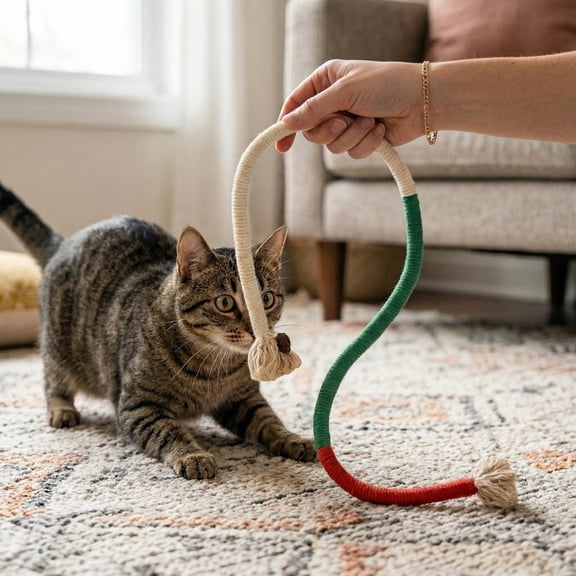 Cat Chew Rope Toys, Teething Toys for Indoor Cat – Cat String Toy Soft Cotton Play Ropes with Gall Fruits for Kittens and Cats, Cotton Rope Scratch Catnip Interactive Cat Toys(27.5")