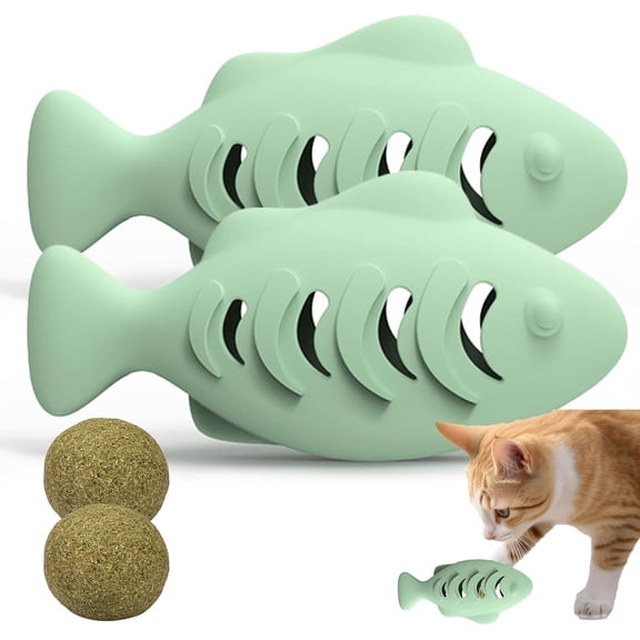 Cat Chew Toy with Catnip Ball for Indoor Cats, Orange, 2 Pcs
