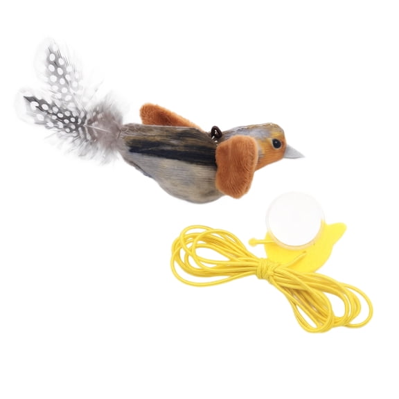 Cat Chirping Bird Toy Interactive Plush Hanging Teaser for Indoor Kittens Hunting Instinct Play