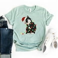 thumbnail image 1 of Cat Christmas Lights T-shirt Shirt Lover Gift Funny Tee Holiday Top Family Meowy Black For Her, 1 of 3
