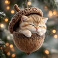 Cat Christmas Ornaments, pathside Living Room Decor Flat Acrylic Cat ...