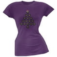 thumbnail image 1 of Cat Christmas Purple Tree Soft Juniors T-Shirt - Large, 1 of 1