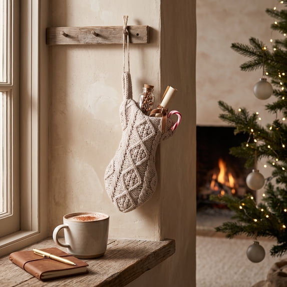 Cat Christmas Stocking Gift Bag, Knit Christmas Stocking for Pets Christmas Decorations, Fish Shape Hanging Christmas Stocking for Pets Xmas Holiday Party Decorations