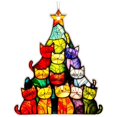 thumbnail image 1 of Cat Christmas Tree Ornament Gift, Cute Kitties In Hats Acrylic Xmas Tree Hanging Decor, Funny Festive Keepsake Ornament, Great Cat Lover Gifts For Women Christmas Tree Home Party, 1 of 5