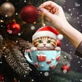 thumbnail image 1 of Cat Christmas Tree Ornaments 3D Printed Small Kitten Hanging Pendants for Home Acrylic Cute Xmas Decorations for Cat Lovers Gifts Car Backpacks Holiday Party Decor (B), 1 of 7