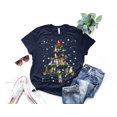 thumbnail image 1 of Cat Christmas Tree T-Shirt, Funny Cat Lover Gift, Kitten Christmas Lights Shirts, Christmas Shirts for Women Men, 1 of 3
