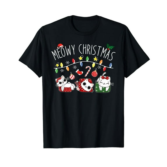 Cat Christmas Tree Xmas, Funny Meowy Christmas, Merry Catmas T-Shirt
