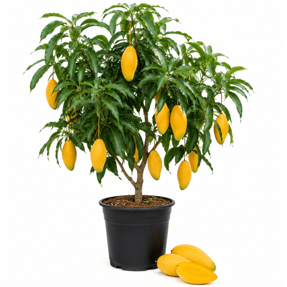 Cat Chu Mango Tree Live Plant 14-16 Inch Tall, Tropical Fruit Tree for Container and Outdoor Growing