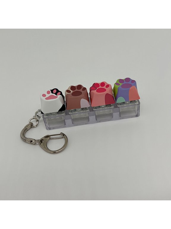 Cat Claw Keychain Key Ring Pendant Mobile Phone Backpack Pendant Desktop Accessories Fingertip Office Decompression Press Tools