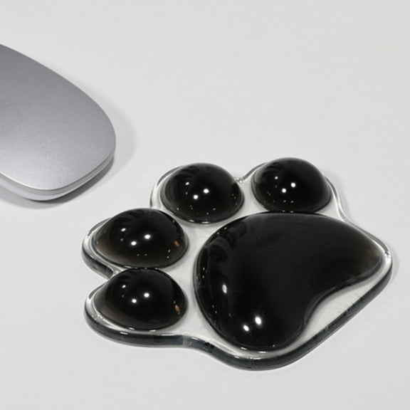 Cat Claw Mouse Pad Silicone Transparent Wrist Rest 12x10cm Ergonomic Soft Cool Desk Pad Anti Slip Non Deform for Office Gaming Computer Laptop Hand Support Home School