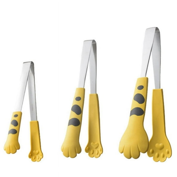 Cat Claw Shaped Food Clips Cute Cartoon Meal Barbecue Sandwich Bread Baking Kitchen Gadgets Yellow