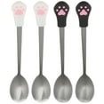 thumbnail image 1 of Cat Claw Spoon Dog Scoop Paw Pet Food Serving Feeding Silicone Spoons Vintage Silverware Stainless Steel 4 Pcs, 1 of 6