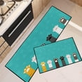 thumbnail image 1 of Cat Claws Kitchen Rugs and Mats Non Skid Washable Set of 2, Cute Pet Kitchen Mats for Floor, Dog Cats Kitchen Runner Rug, Turquoise Background Kitchen Decor, 1 of 6
