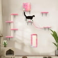 thumbnail image 1 of Cat Climber Set Wall Mounted Furniture Climbing Shelves with Tree Cat House Bridge Perch Hammock Scratching Post Steps Shelves for Indoor Playground Wall Furniture Set, 5 Pcs, 1 of 9