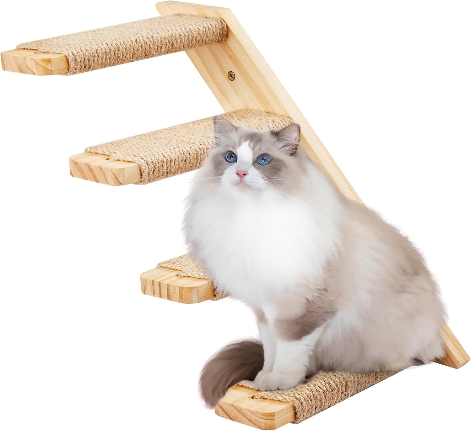 Cat Climbing Shelves Four Stair Shelf Wall Mounted Reversible Left ...