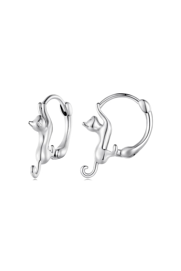 Cat Clip-On Earring, Minimalist Studs for Professional & Evening Wear