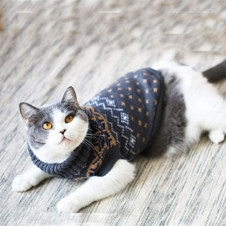 Knitted cat sweater deals