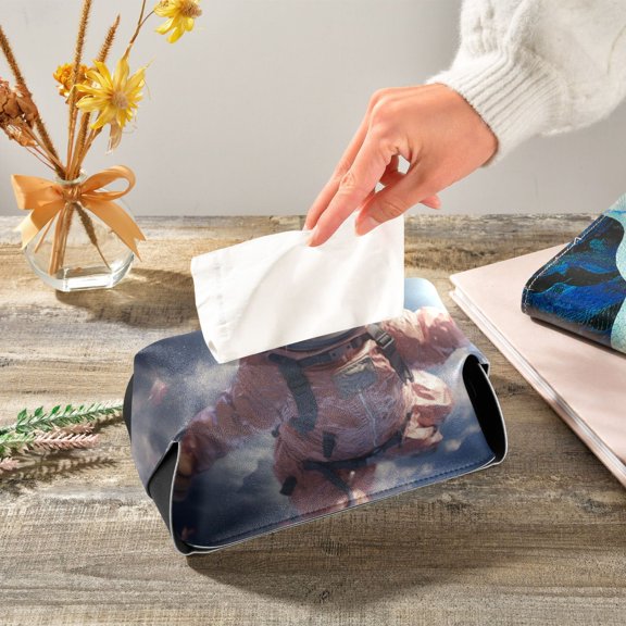 Cat Clouds with Rainbow Napkin Dispenser Leather Paper Napkins Holders Elegant Modern Fancy for Kitchen Dining Room Table Decor