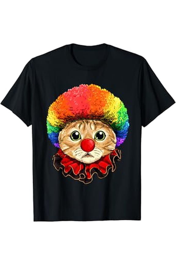 Cat Clown Feline Cat Kitten Circus T-Shirt Design Preview Only