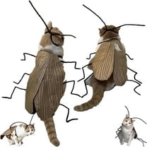 Cat Cockroach Clothing DIY Kit,Funny Cat Cockroach Costume DIY Kit,Pet Halloween Outfit,Realistic Roach Costume with Antennae,Durable Pet Clothing(1Set 8in)from ANMUYUM