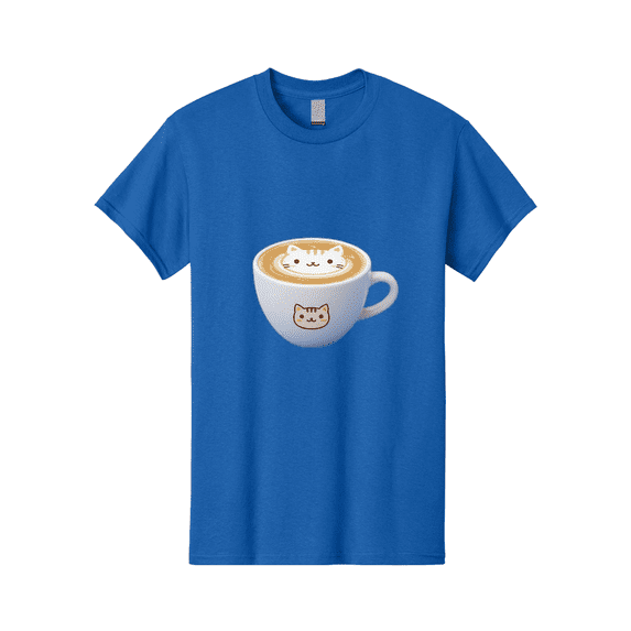 Cat-Coffee Mens Graphic Tee, 100% Cotton, Casual Summer Wear BAA275
