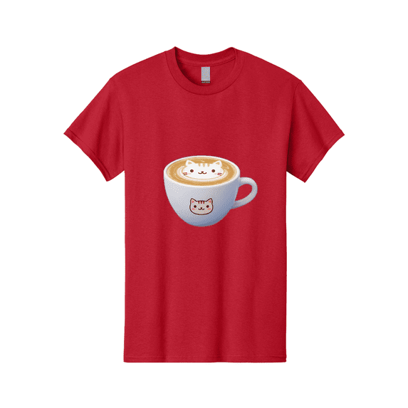 Cat-Coffee Mens Graphic Tee, 100% Cotton, Casual Summer Wear BAA275