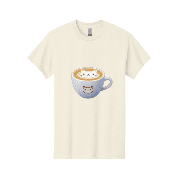 Cat-Coffee Mens Graphic Tee, 100% Cotton, Casual Summer Wear BAA275
