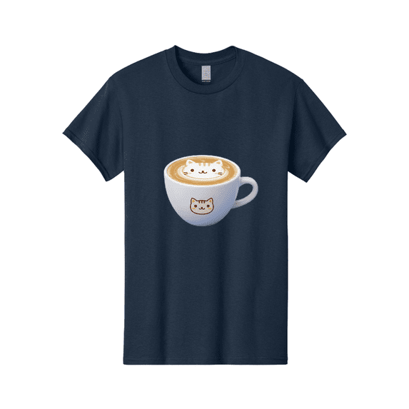 Cat-Coffee Mens Graphic Tee, 100% Cotton, Casual Summer Wear BAA275