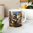 thumbnail image 1 of Cat Coffee Mug 11oz, Guitarist Cat Lover Mug, Cat Musician Guitar Music Mug, 1 of 8