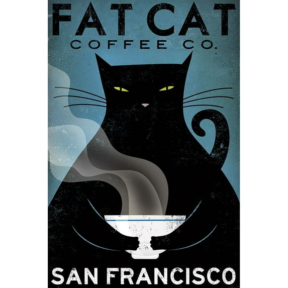 Cat Coffee Poster Print by Ryan Fowler 22337