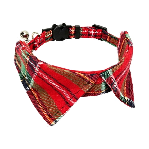 Cat Collar with Bell Breakaway Kitten Collar Plaid Collar for Cats Quick Release Buckle Fashionable Cat Collar with Bell, Adjustable for Small Cats, 1 Pack