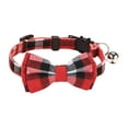 thumbnail image 1 of Cat Collar Breakaway with Bell and Bow Tie Safety Buckle Red Plaid Pattern Adjustable Cat Collar for Kitten Cats Red, 1 of 4