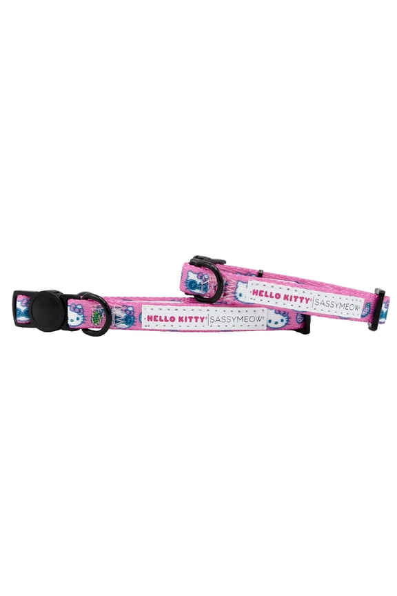 Sassy Meow Cat Collar M - Hello Kitty Pink