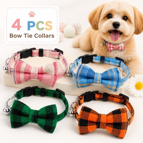 Cat Collar Kitten Collars with Bell and Bow Tie Breakaway Adjustable Safety Cat Collar