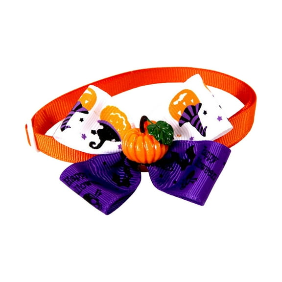 Cat Collar Necklace Fall Halloween Pet Bow Tie for Rabbit Fall Small Medium Dogs style C