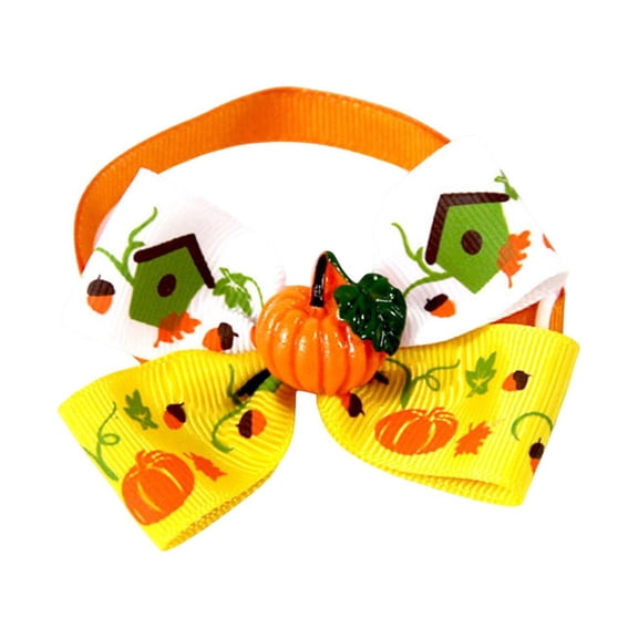 Cat Collar Necklace Fall Halloween Pet Bow Tie for Rabbit Fall Small Medium Dogs style D